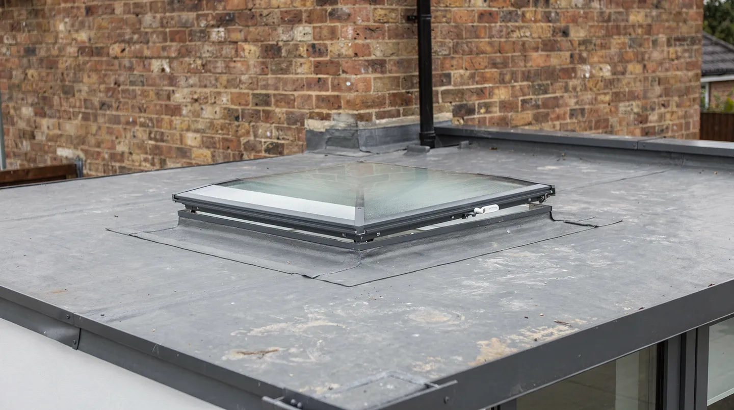 A small opening rooflight over a bathroom extension